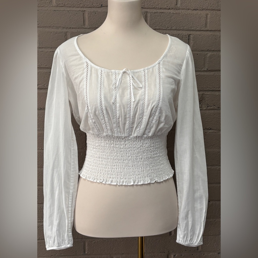 Express White Smocked top M